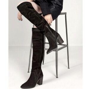 Vince Camuto Madolee Black Suede Over the Knee Boot